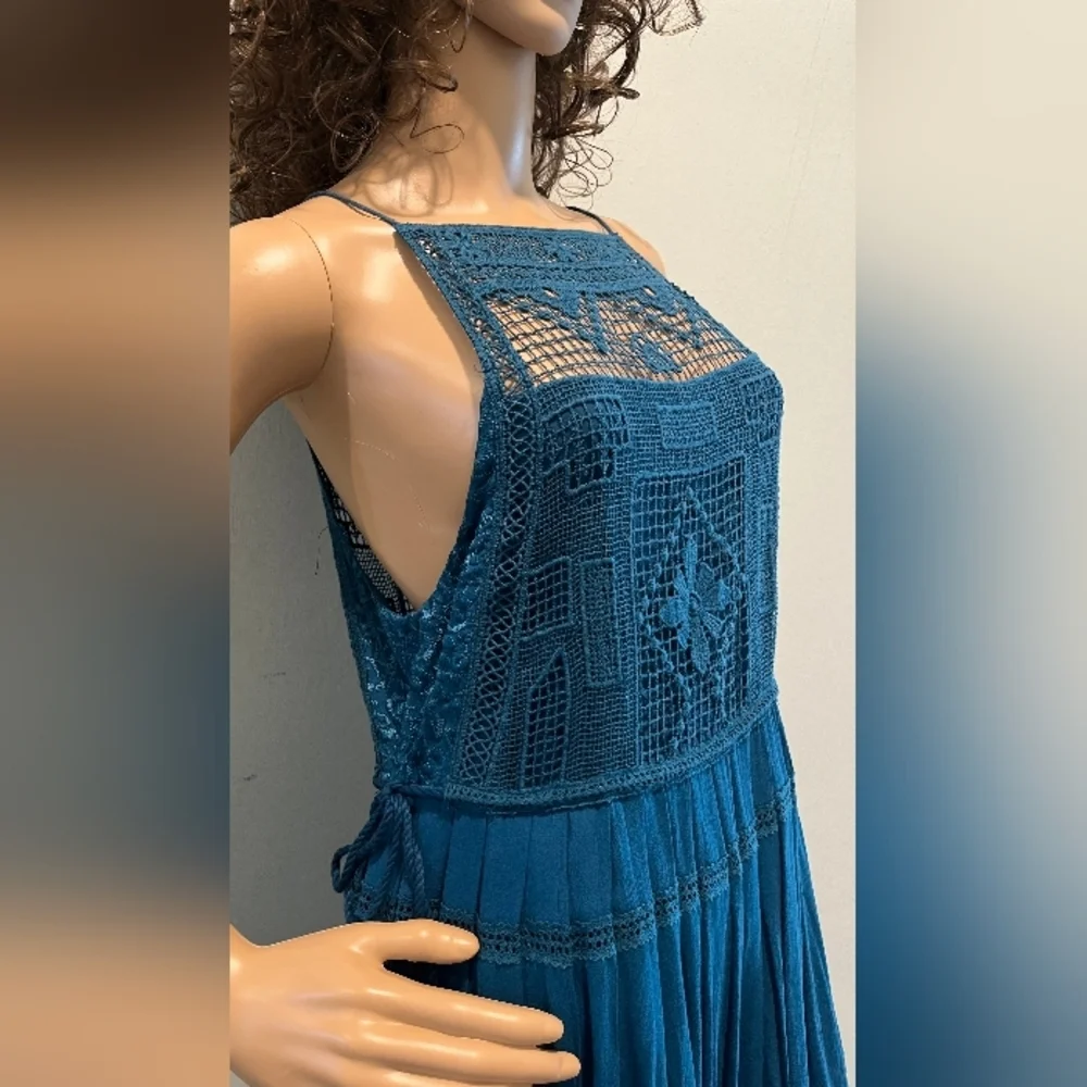 Free People Emily Dress in Dark Teal Size Small New With Tags‎
